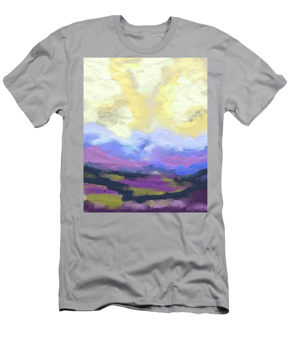 Victor Shelley T-Shirt featuring the painting Valley Edge by Victor Shelley