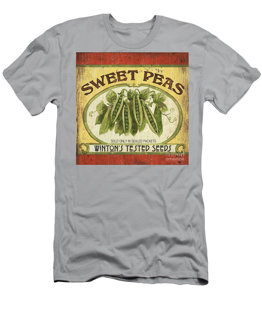Food T-Shirt featuring the painting Veggie Seed Pack 1 by Debbie DeWitt