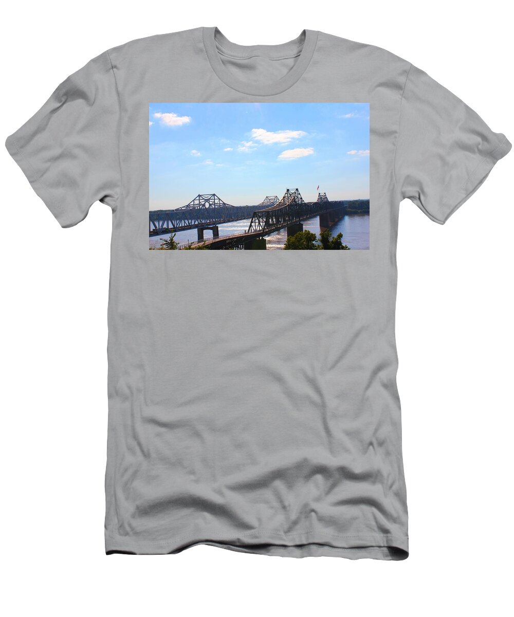 Bridge T-Shirt featuring the photograph Vicksburg Mississippi Bridges by Karen Wagner