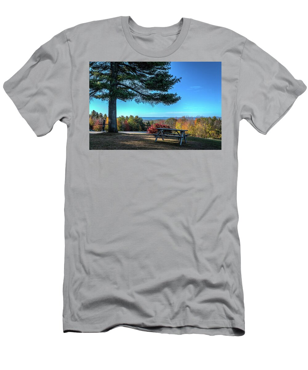 Casco T-Shirt featuring the photograph View from the hill by Jane Luxton