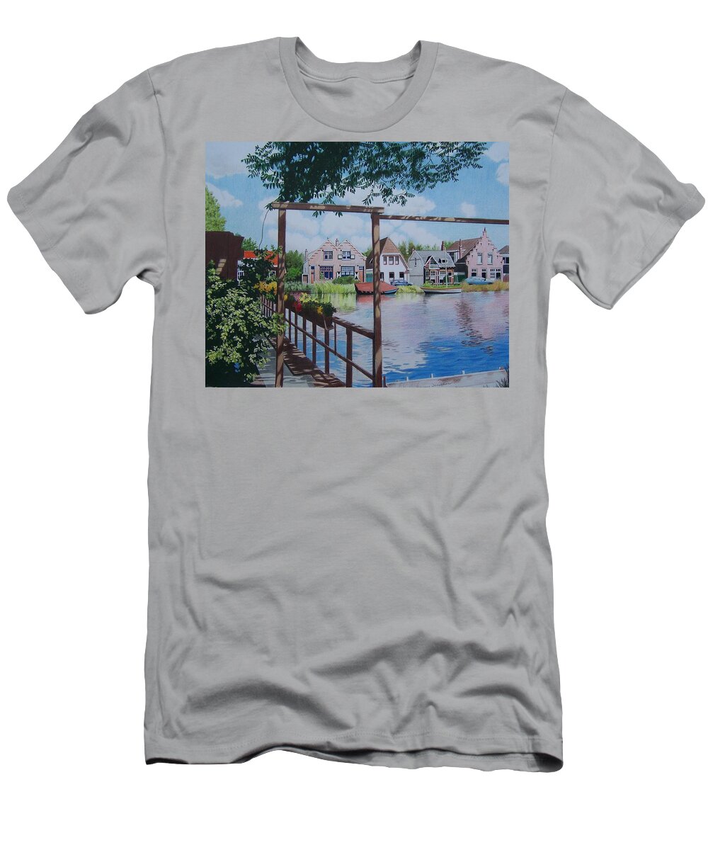 Landscape T-Shirt featuring the mixed media View on Hillegersberg by Constance Drescher