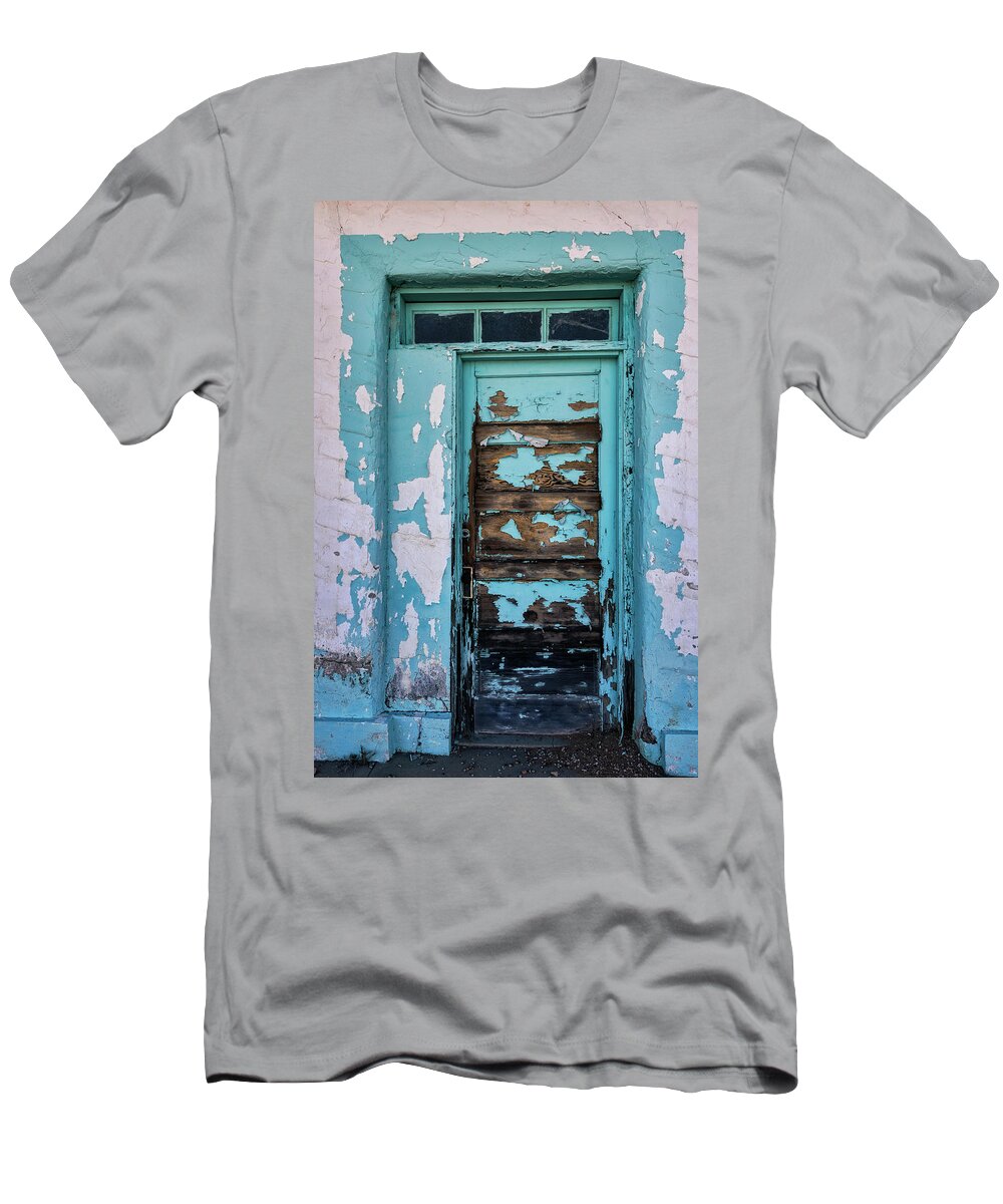 Door T-Shirt featuring the photograph Vintage Turquoise Door by Saija Lehtonen