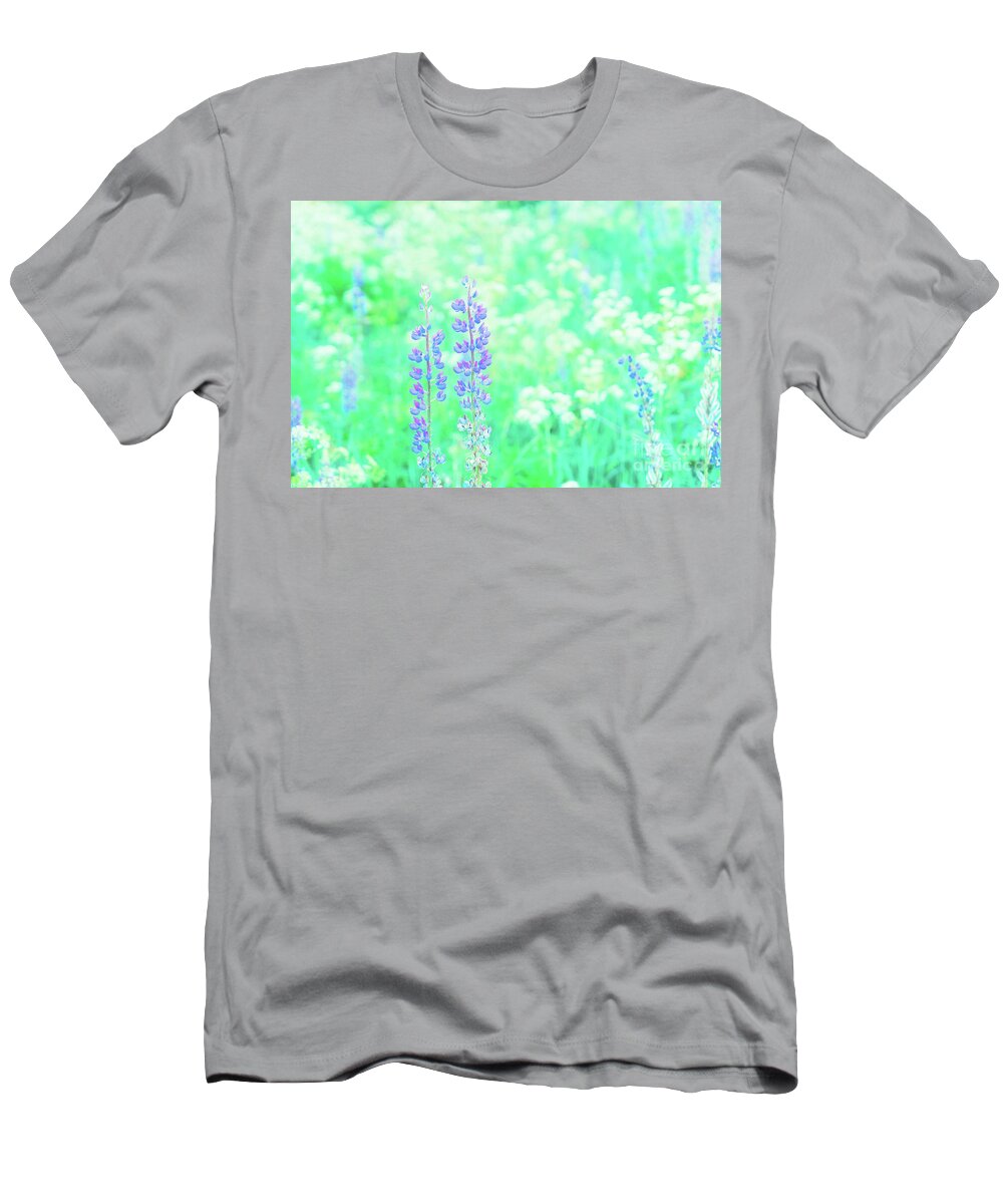 Forest T-Shirt featuring the photograph Violet Lupine Lane by Anastasy Yarmolovich