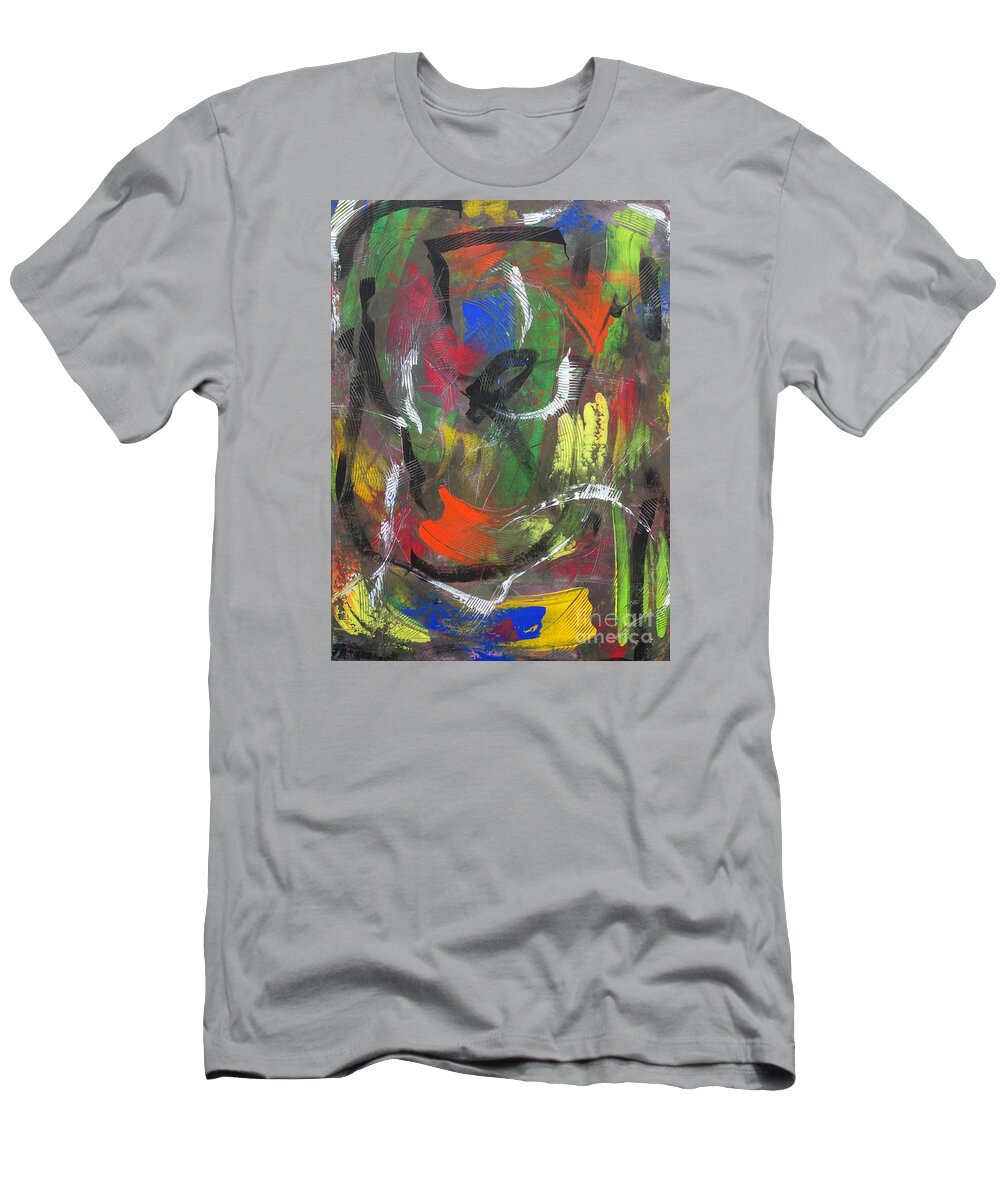 Julius Has Always Been Drawn To T-Shirt featuring the painting Voidal Extraction by Julius Hannah