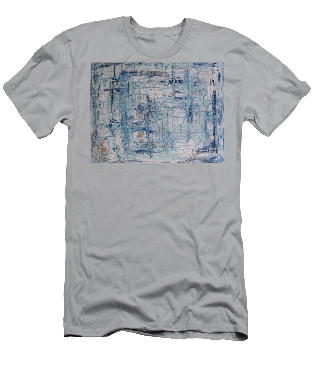 Abstract Painting T-Shirt featuring the painting W26 - blue by KUNST MIT HERZ Art with heart