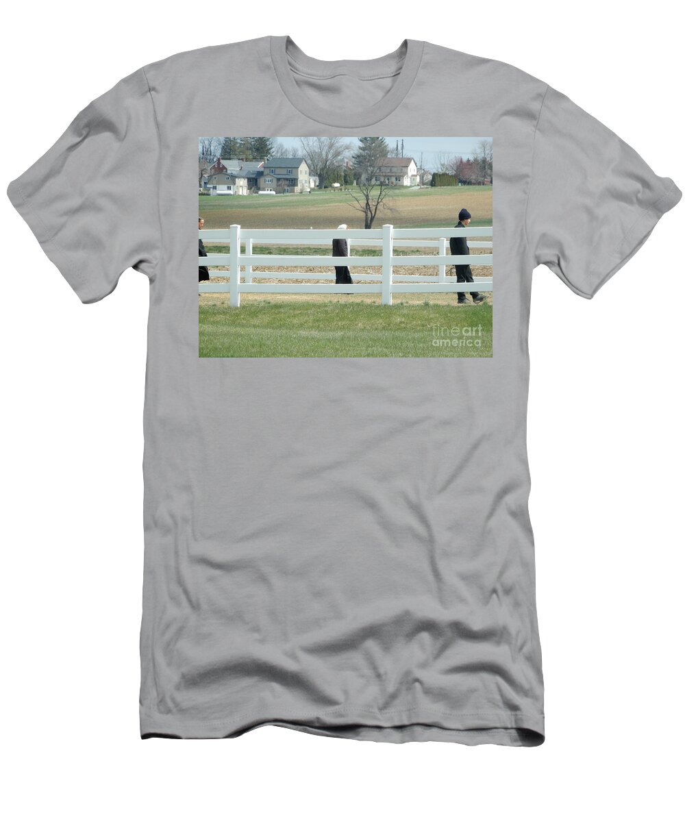 Amish T-Shirt featuring the photograph Waiting to Play Baseball by Christine Clark