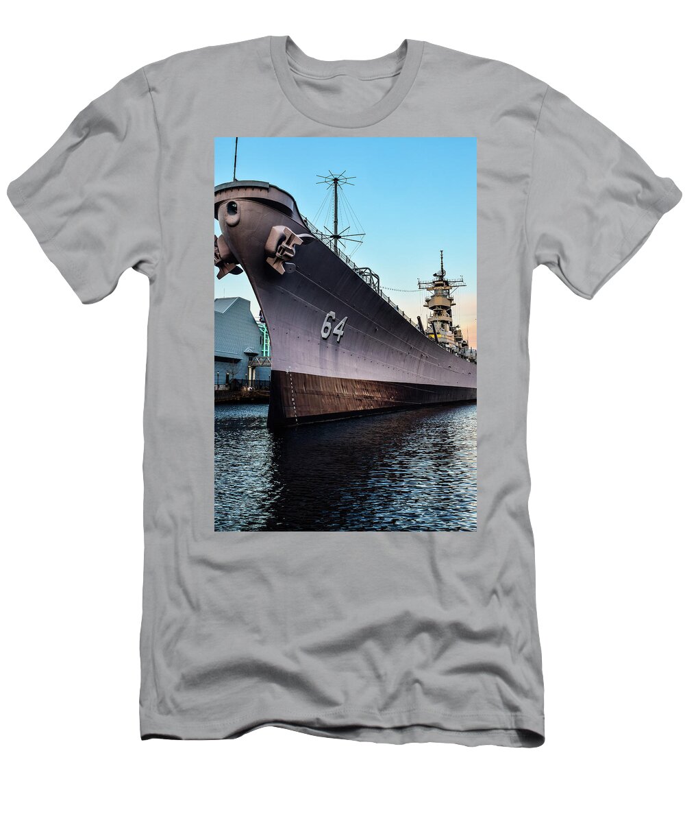 Uss Wisconsin T-Shirt featuring the photograph Wake up to the Wisconsin by Nicole Lloyd