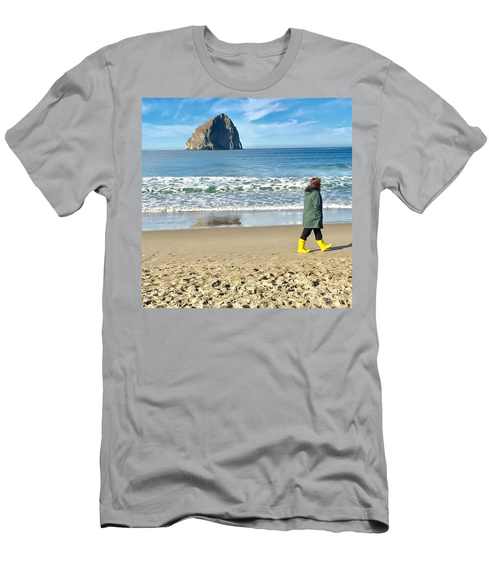 Landscape T-Shirt featuring the photograph Walking on the Beach by Susan Garren