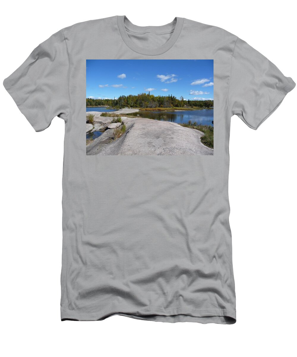 Rocks T-Shirt featuring the photograph Walking on the whale's back by Ruth Kamenev