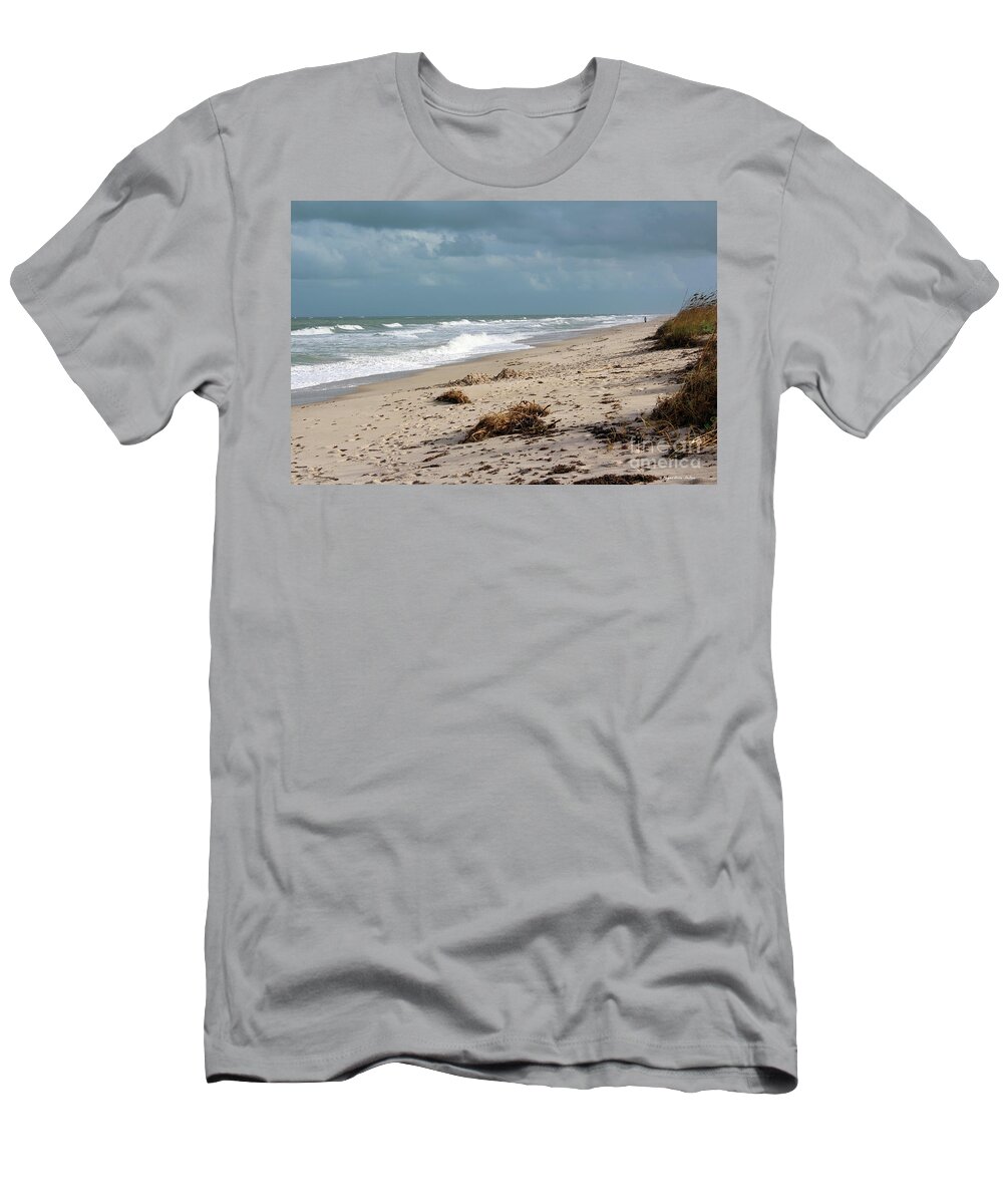 At The Beach T-Shirt featuring the photograph Walks on the Beach by Megan Dirsa-DuBois
