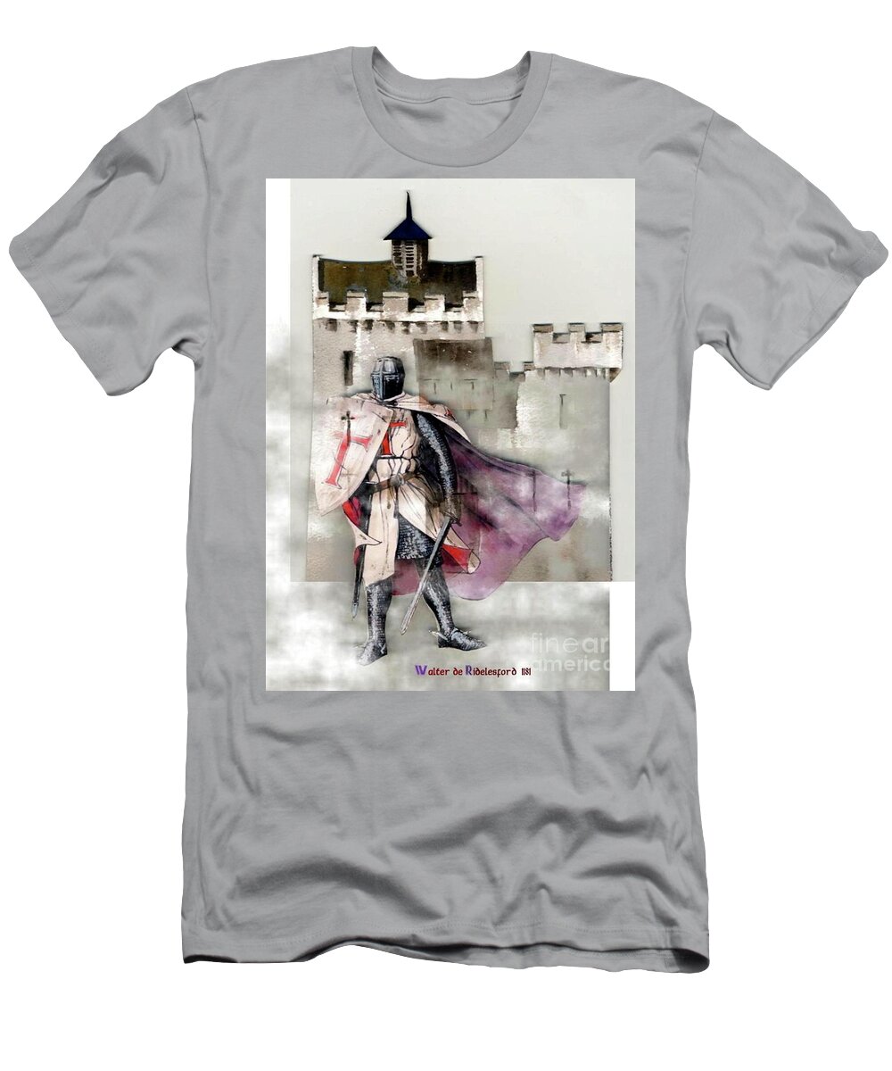  T-Shirt featuring the painting Walter de Riddelsford 1181 by Val Byrne