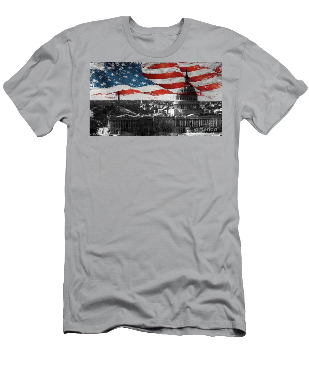 American T-Shirt featuring the painting Washington DC 56T by Gull G