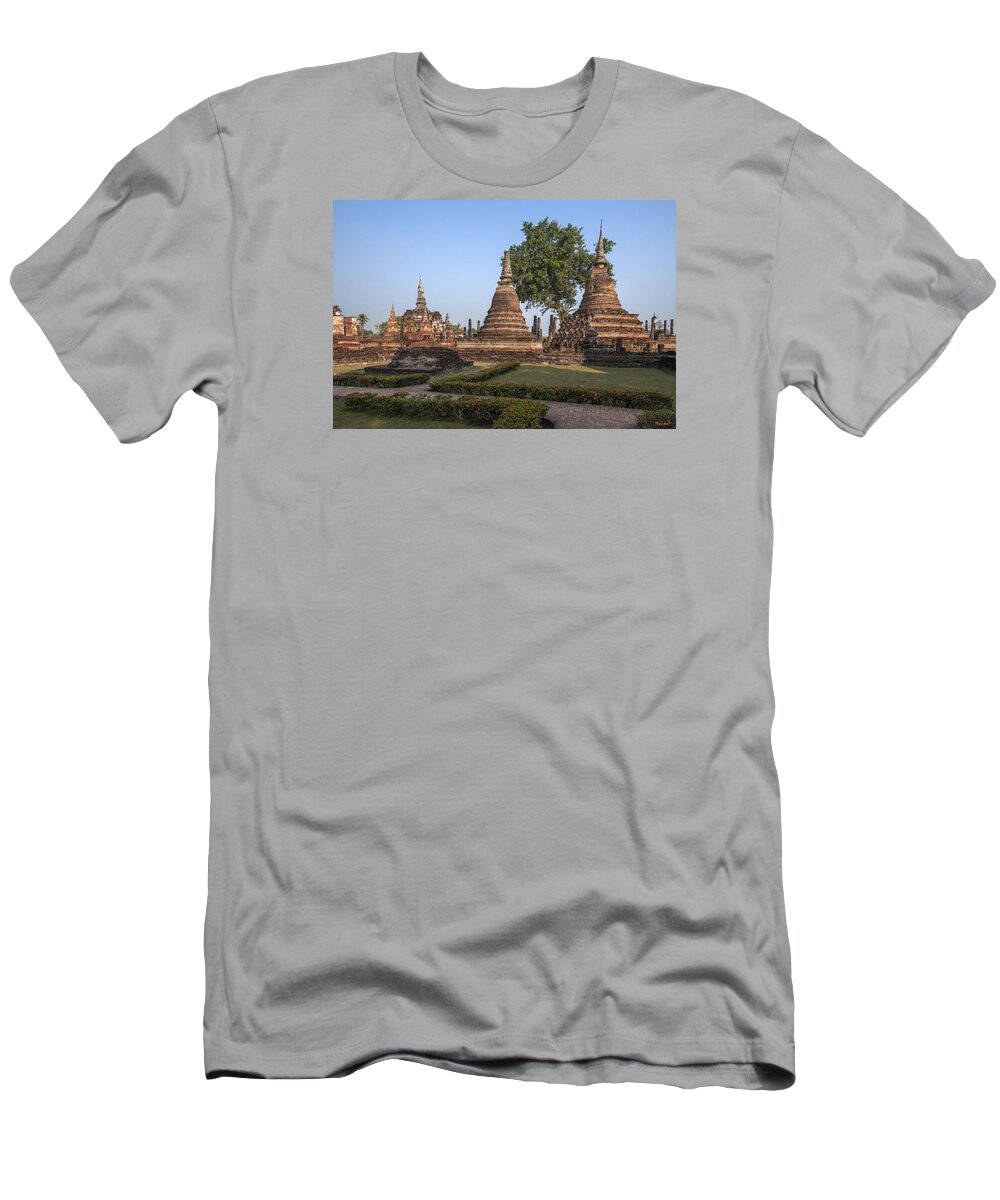 Temple T-Shirt featuring the photograph Wat Mahathat Chedi DTHST0014 by Gerry Gantt