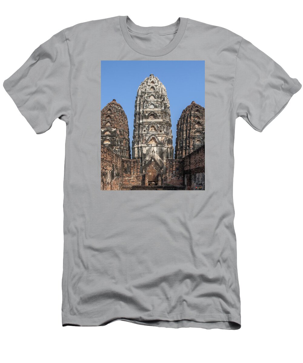 Temple T-Shirt featuring the photograph Wat Si Sawai Center Prang DTHST0063 by Gerry Gantt