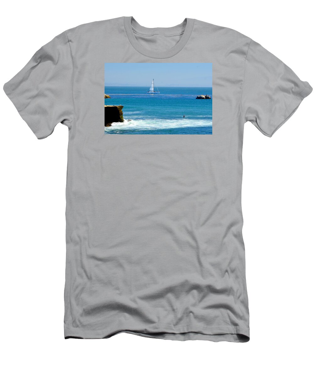 Paddle Boarder T-Shirt featuring the photograph Watching Her Sail by Antonia Citrino