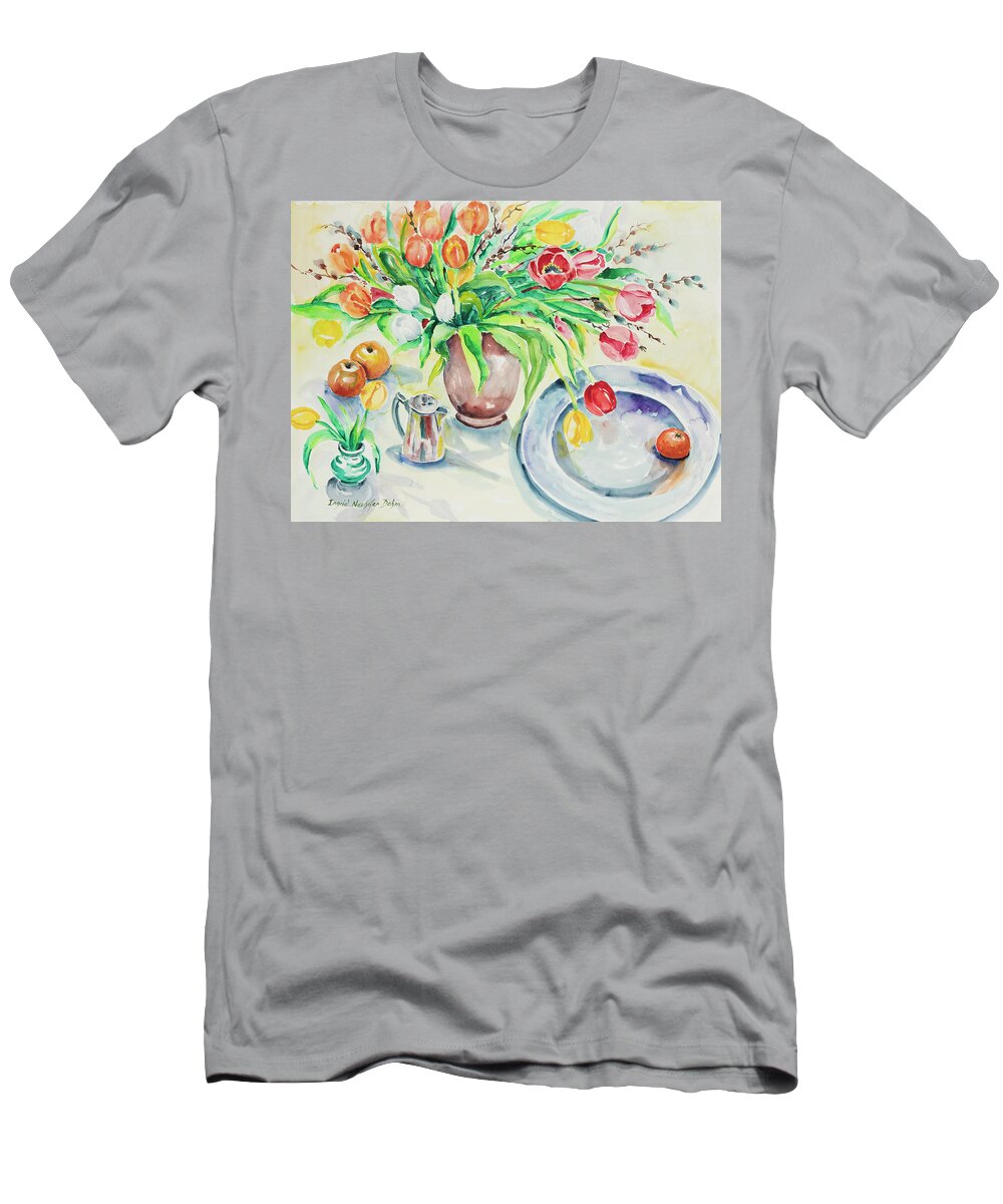 Flowers T-Shirt featuring the painting Watercolor Series 168 by Ingrid Dohm