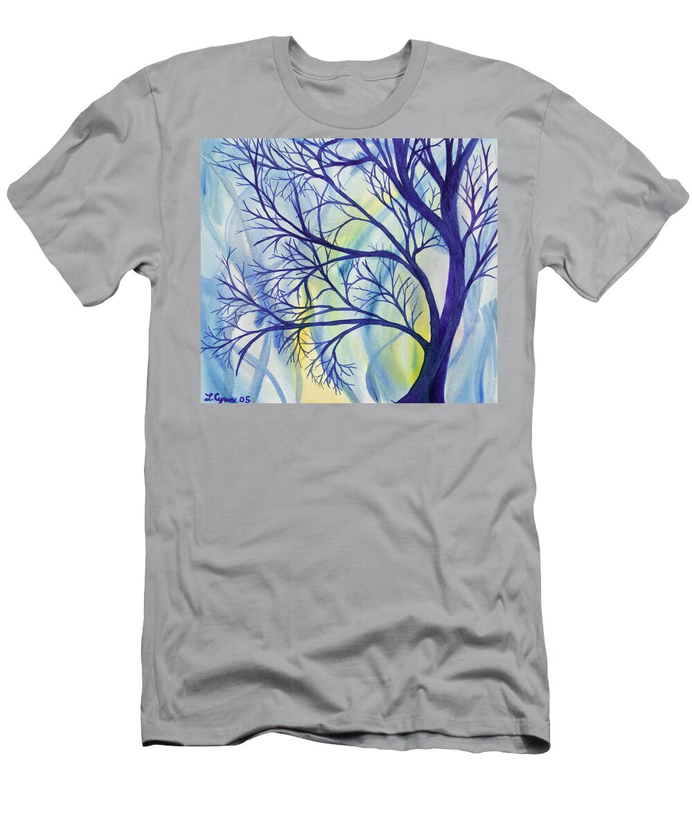 Art T-Shirt featuring the painting Watercolor - Tree Abstract by Cascade Colors