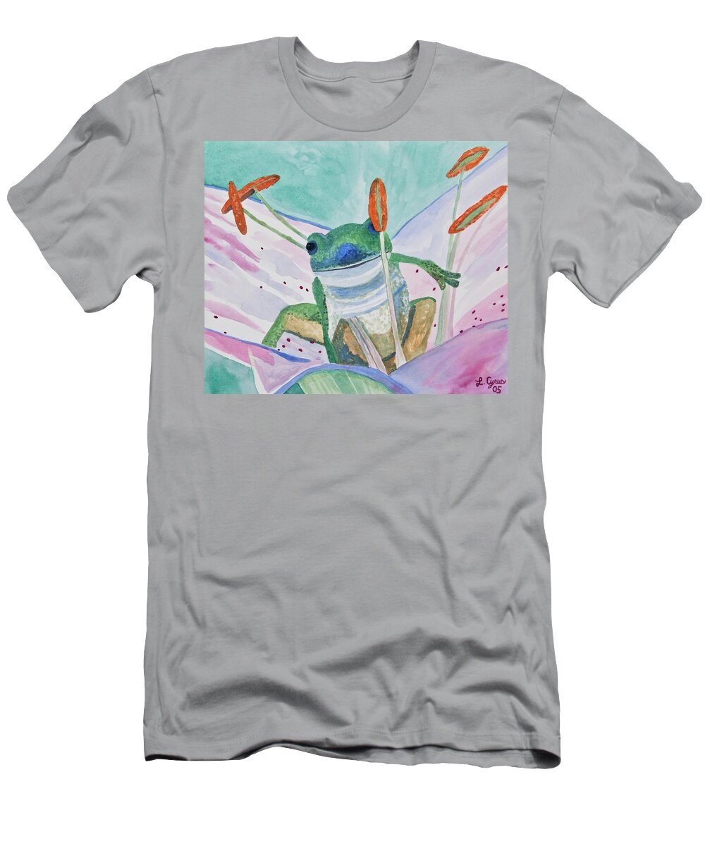 Tree Frog T-Shirt featuring the painting Watercolor - Tree Frog by Cascade Colors