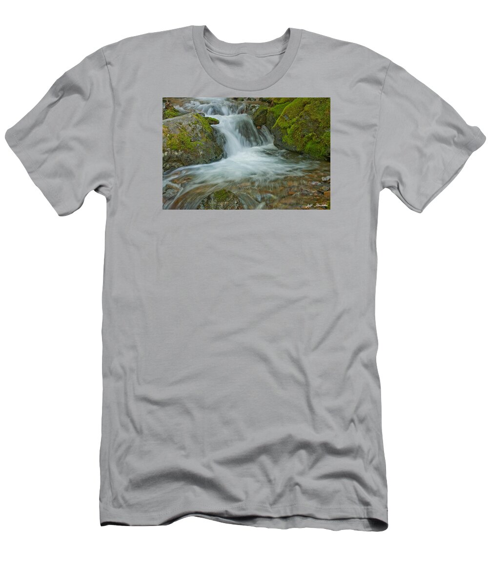 Cascade Range T-Shirt featuring the photograph Waterfall on Crystal Creek by Jeff Goulden