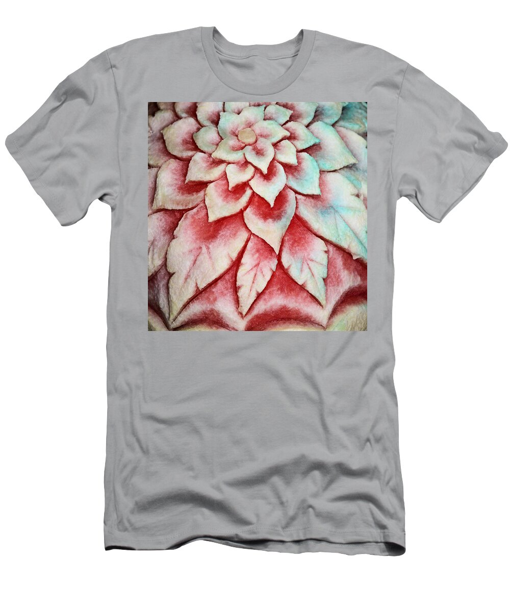 Watermelon T-Shirt featuring the photograph Watermelon Carving by Kristin Elmquist