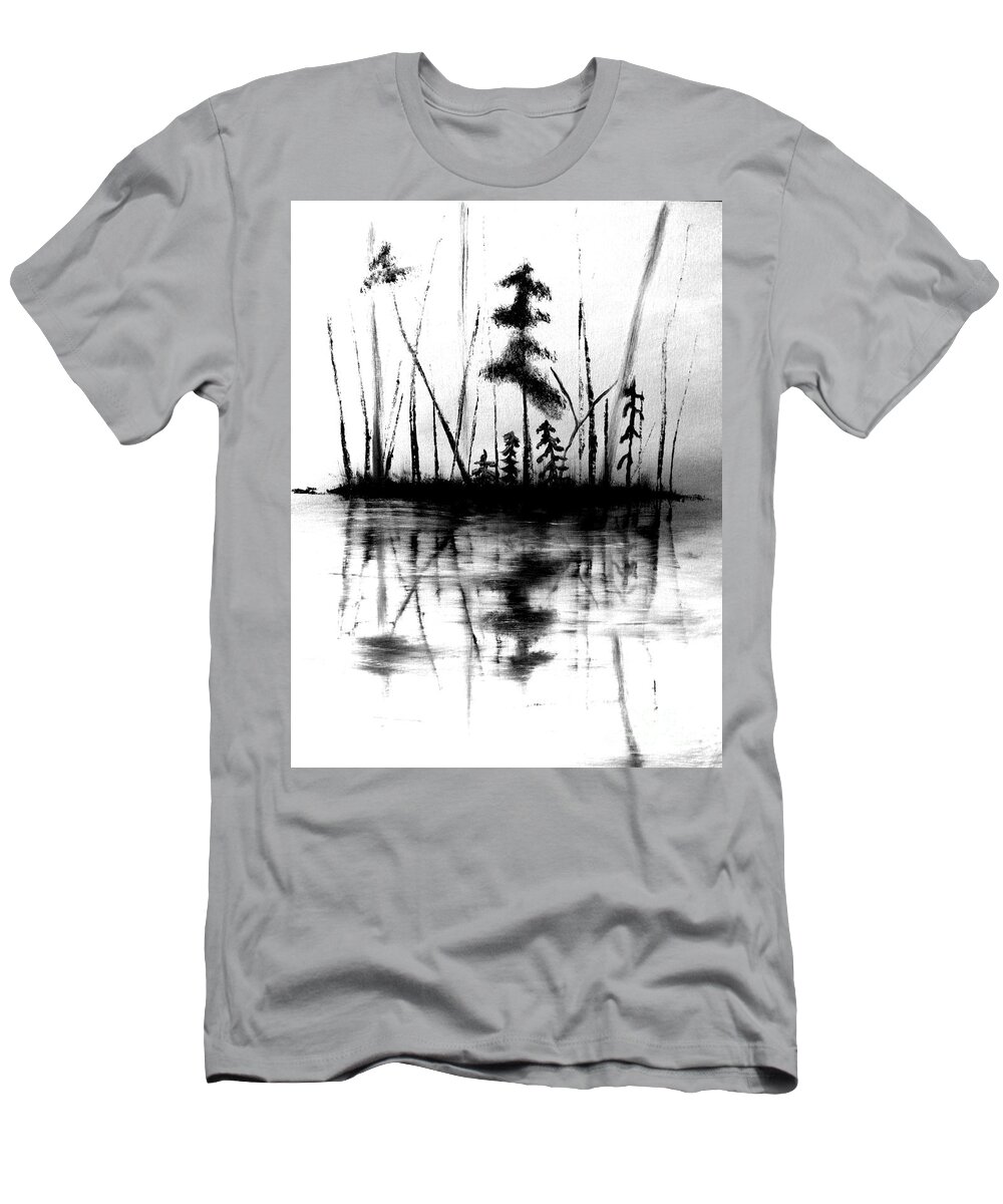 Water T-Shirt featuring the painting Waters Edge by Denise Tomasura