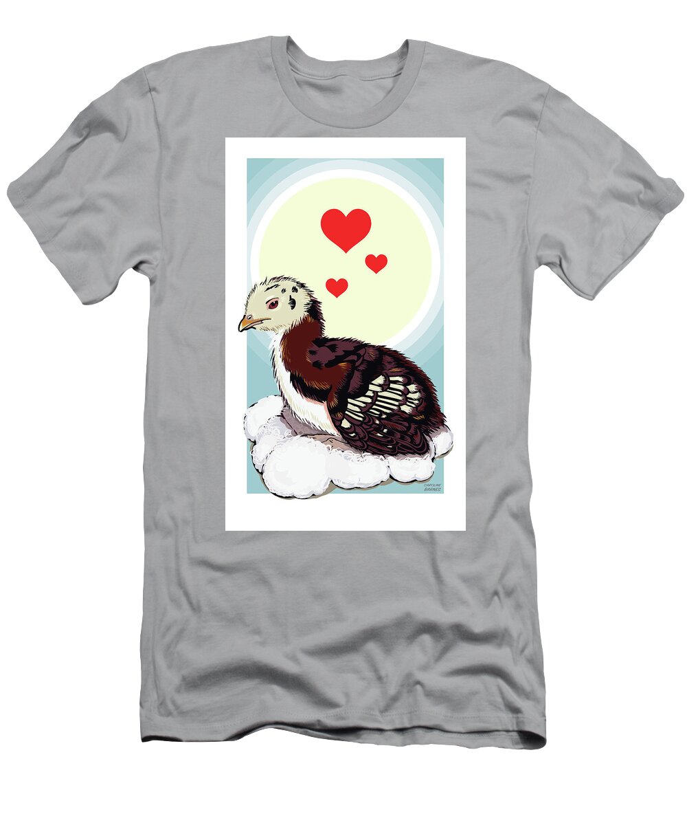 Brookline Turkeys T-Shirt featuring the digital art Wee One by Caroline Barnes