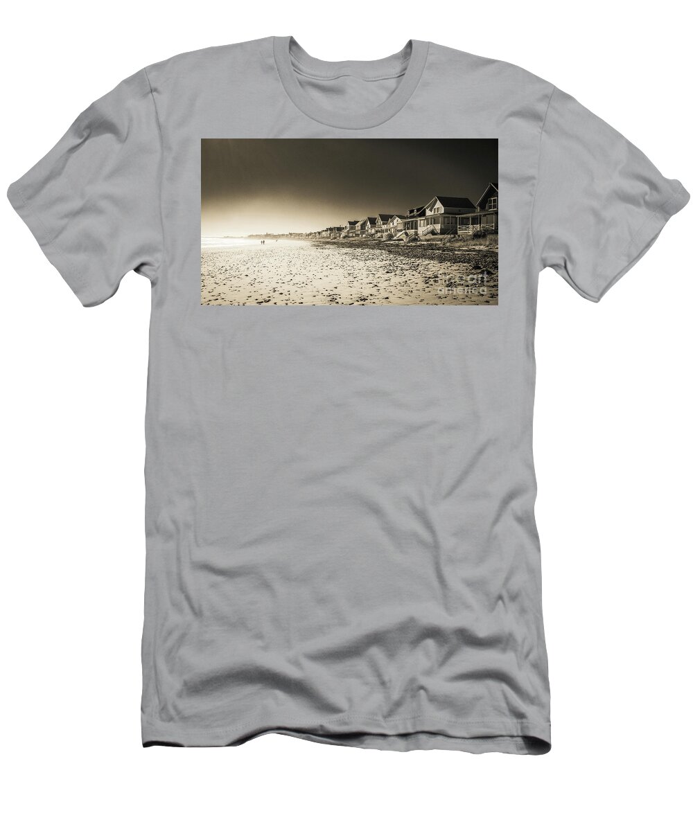Wells T-Shirt featuring the photograph Wells Beach Maine infrared by Edward Fielding
