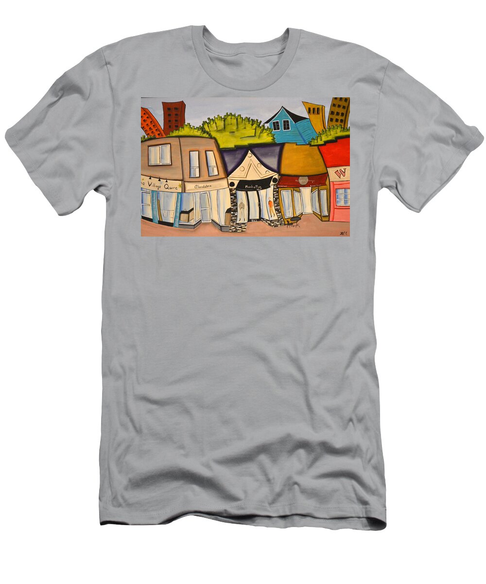 Abstract T-Shirt featuring the painting Westboro Shopping by Heather Lovat-Fraser