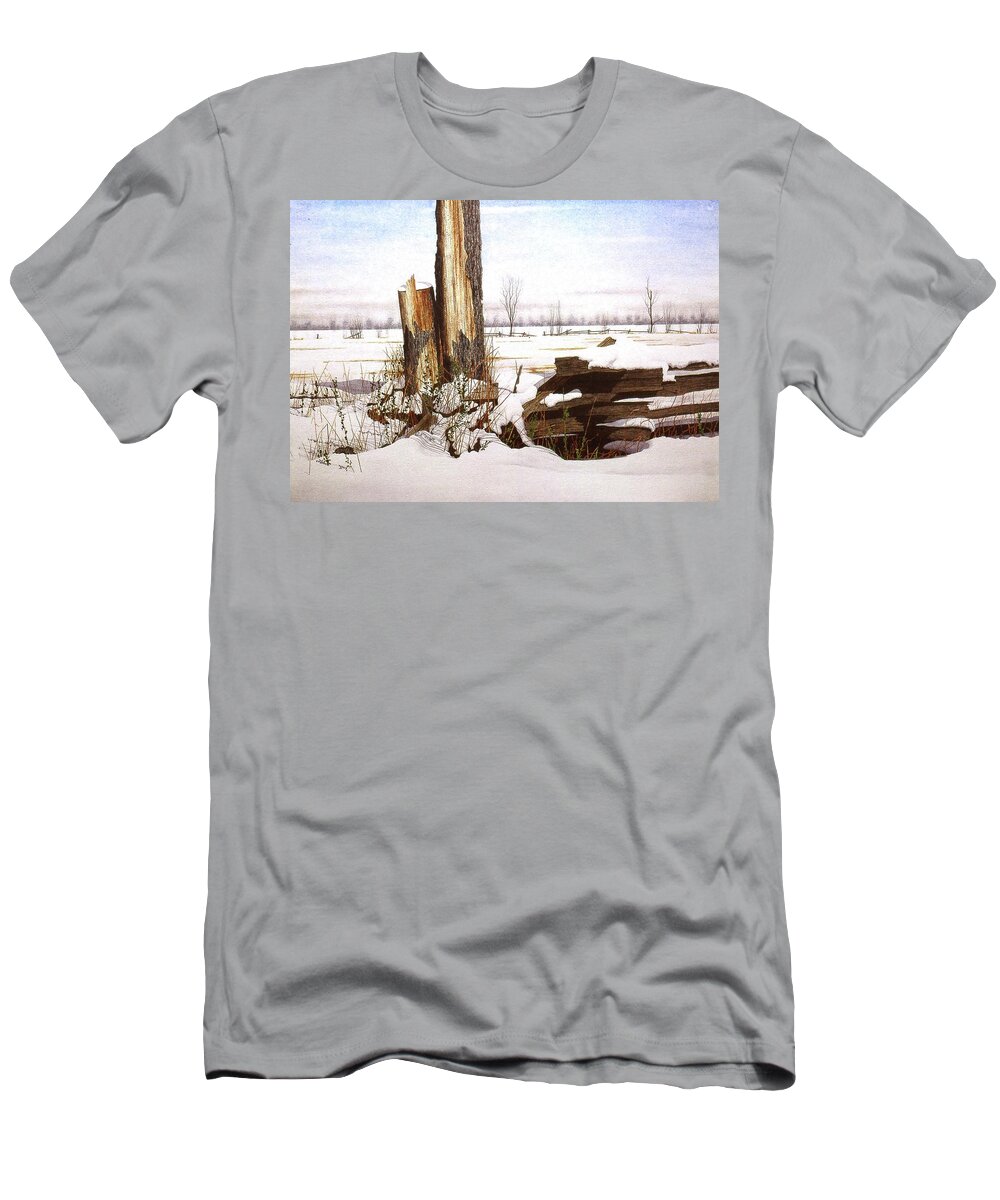 Snow T-Shirt featuring the painting Wet Snow by Conrad Mieschke