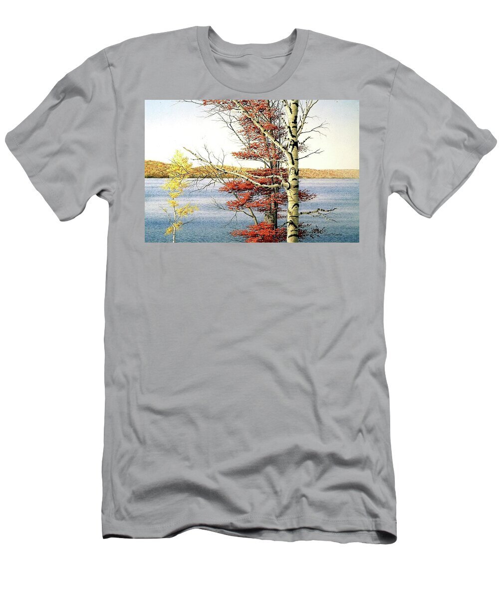Autumn T-Shirt featuring the painting What a View. by Conrad Mieschke