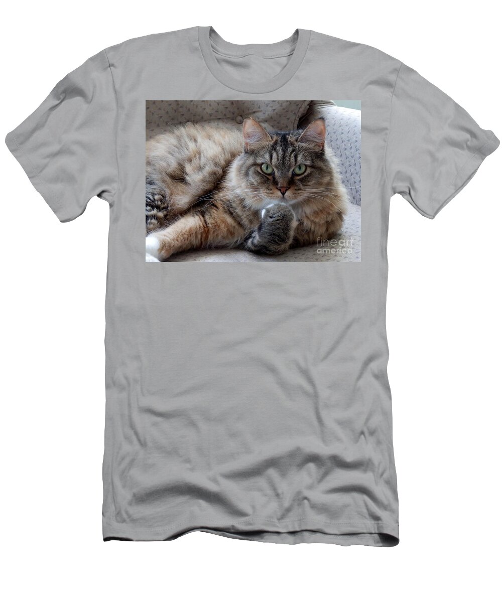 Cat T-Shirt featuring the photograph What Did You Say? by Marcia Lee Jones