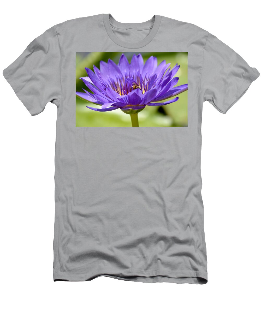 Water Lily T-Shirt featuring the photograph When The Lily Blooms by Melanie Moraga