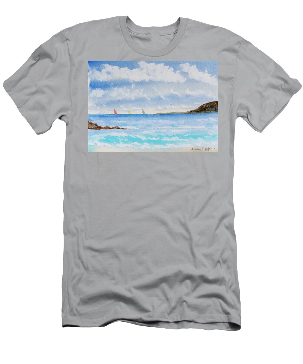 Afternoon T-Shirt featuring the painting Where there's a Wind, there's a Race by Dorothy Darden