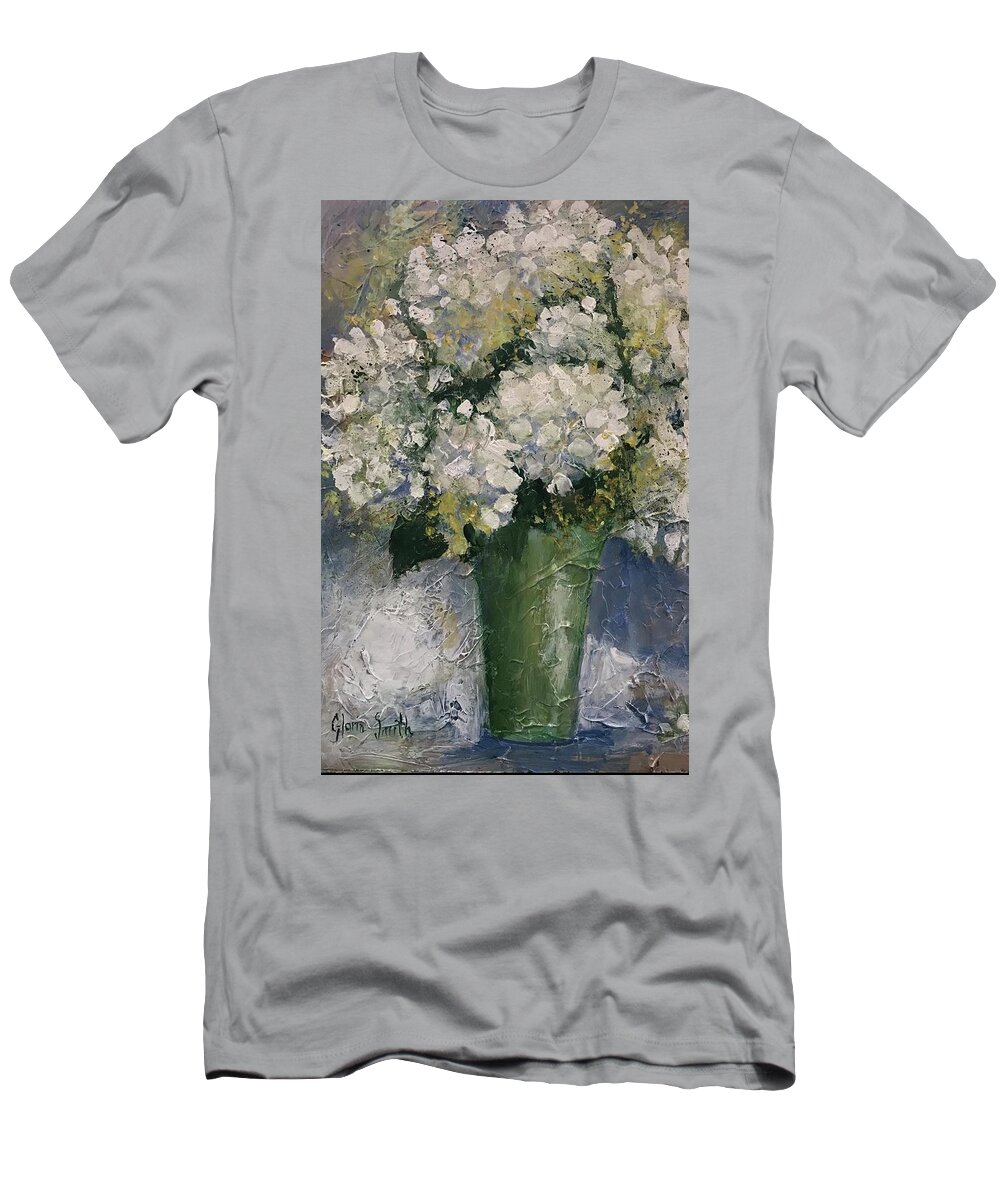 Hydrangeas T-Shirt featuring the painting White hydrangeas by Gloria Smith