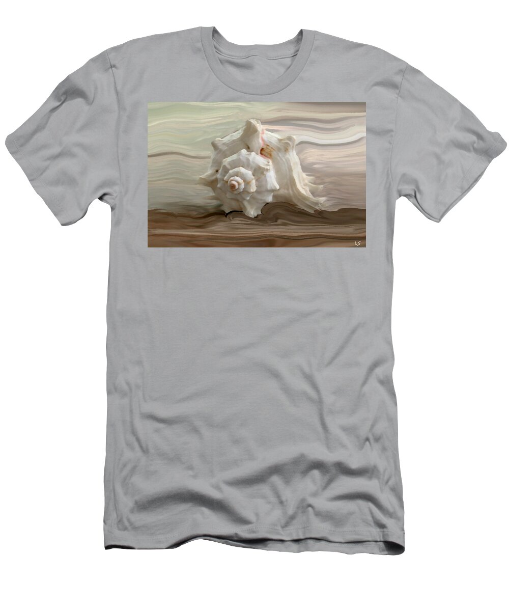 Seashell T-Shirt featuring the photograph White shell by Linda Sannuti