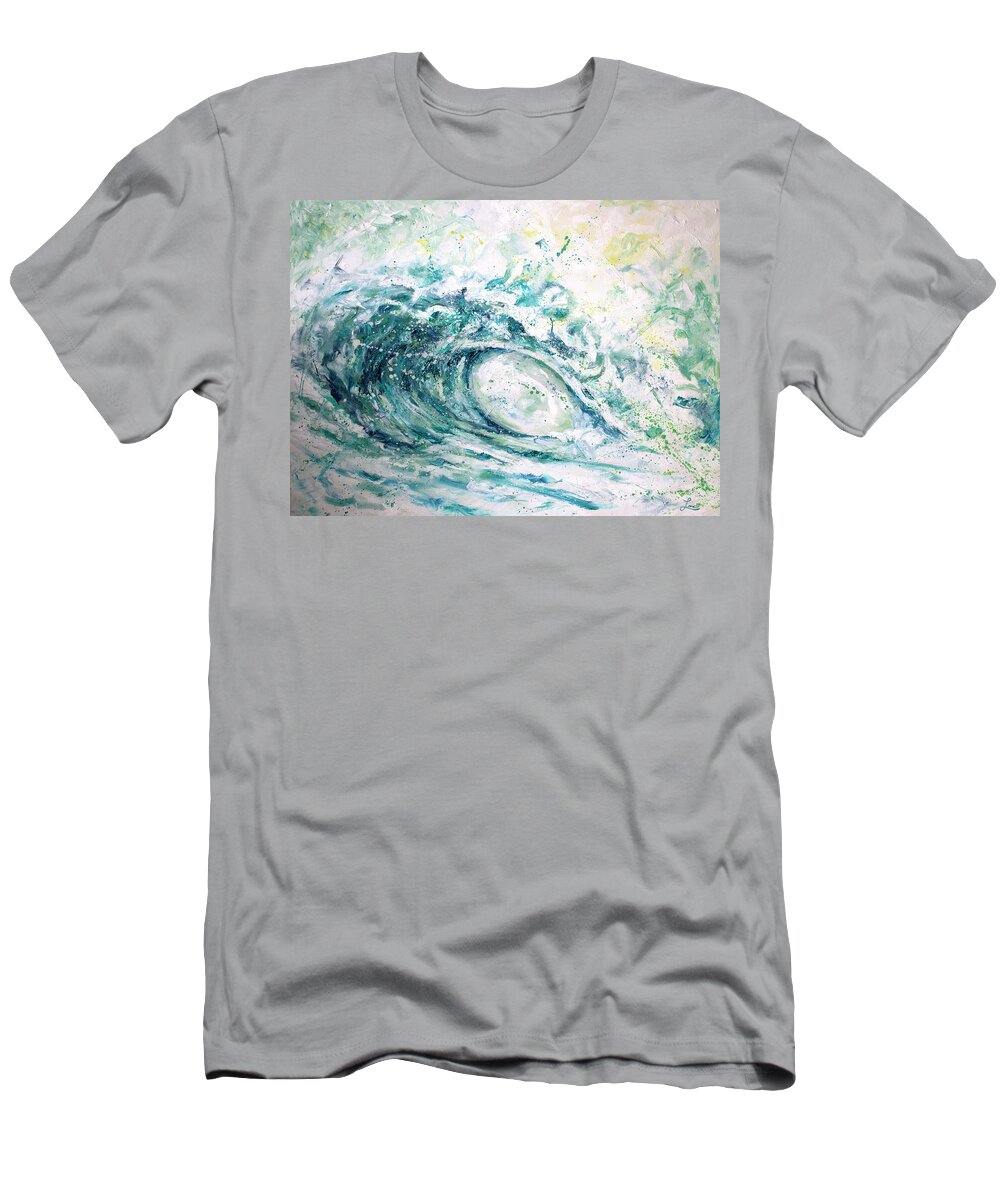 Wave Art T-Shirt featuring the painting White Wash by William Love