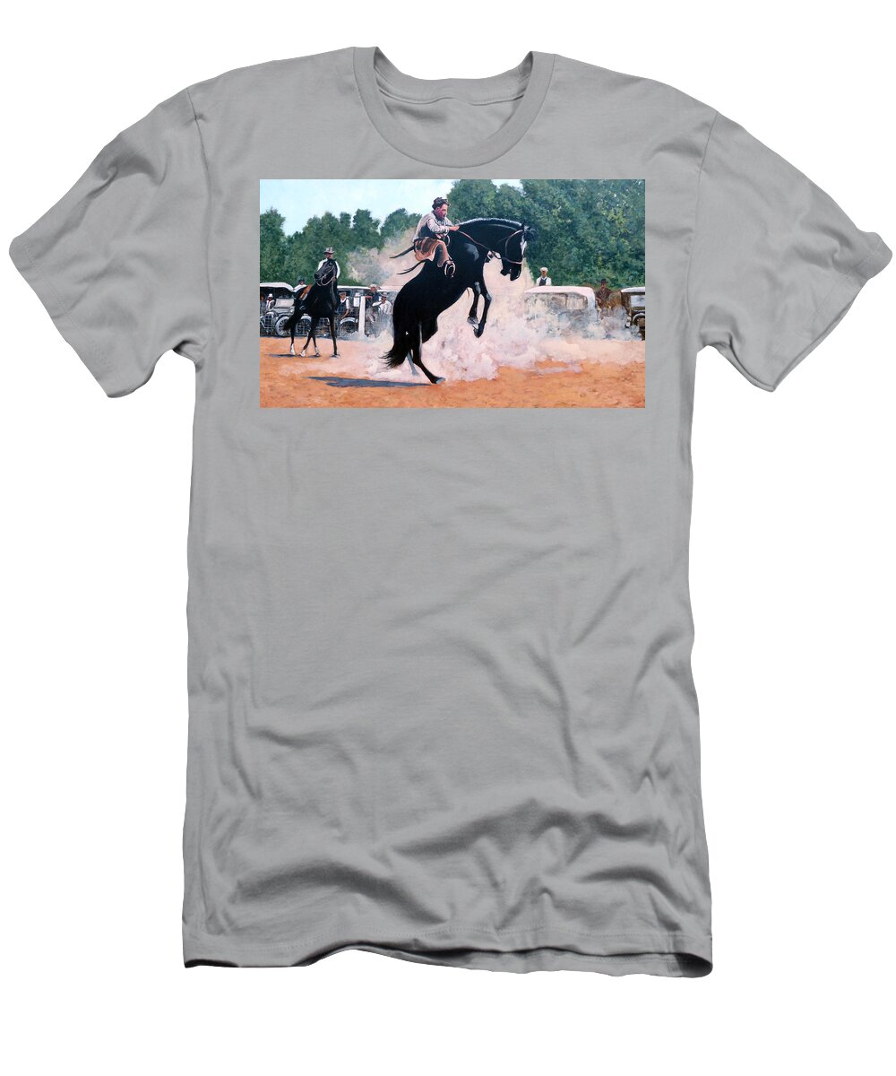 Bull T-Shirt featuring the painting Whoa Nelly by Tom Roderick
