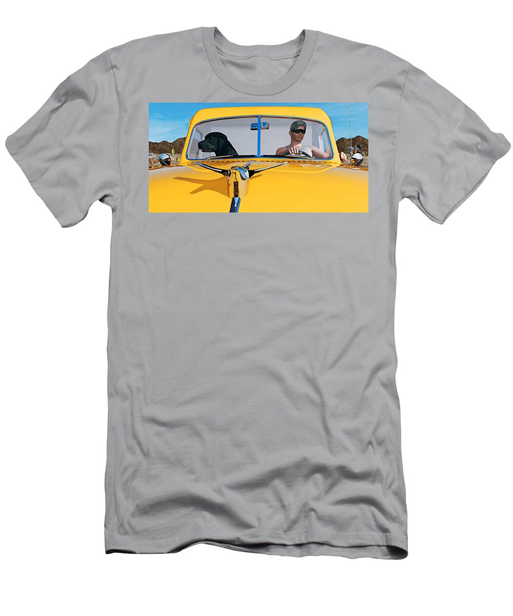 Desert T-Shirt featuring the painting Wide Open by Peter J Sucy