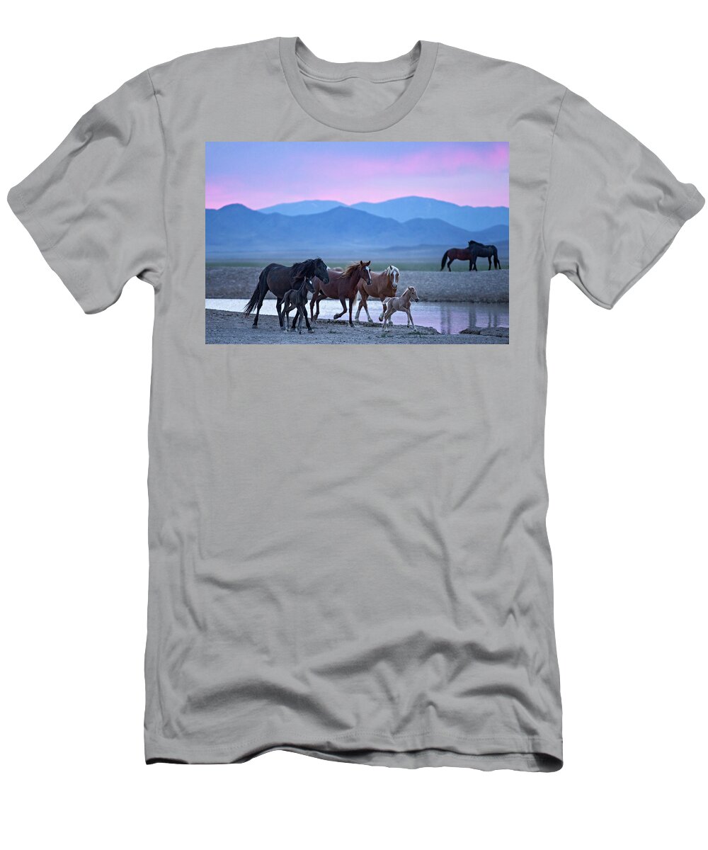 Wild Horse T-Shirt featuring the photograph Wild Horse Sunrise by Wesley Aston
