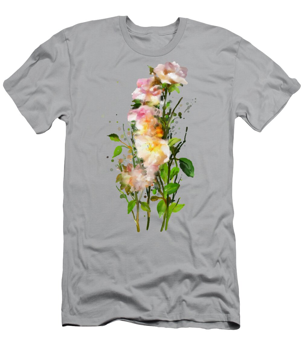 Wild Roses T-Shirt featuring the painting Wild Roses by Ivana Westin