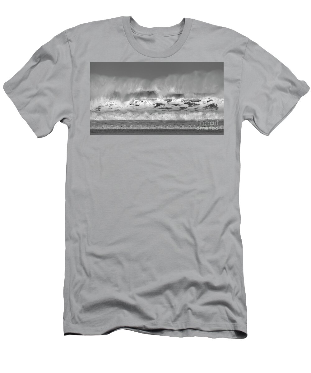 Windy T-Shirt featuring the photograph Wind blown waves by Nicholas Burningham