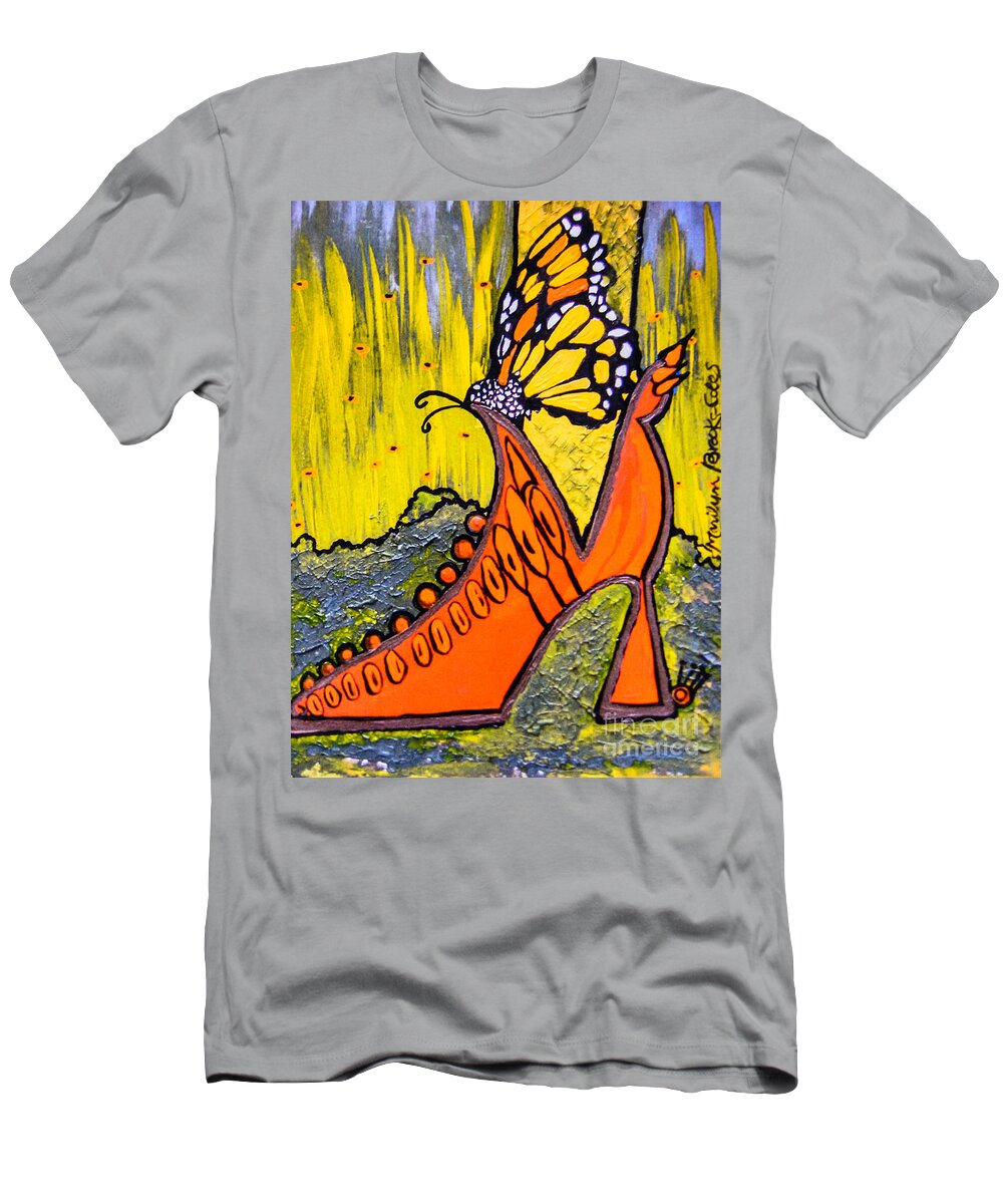 Shoe T-Shirt featuring the painting Wing Walking by Marilyn Brooks