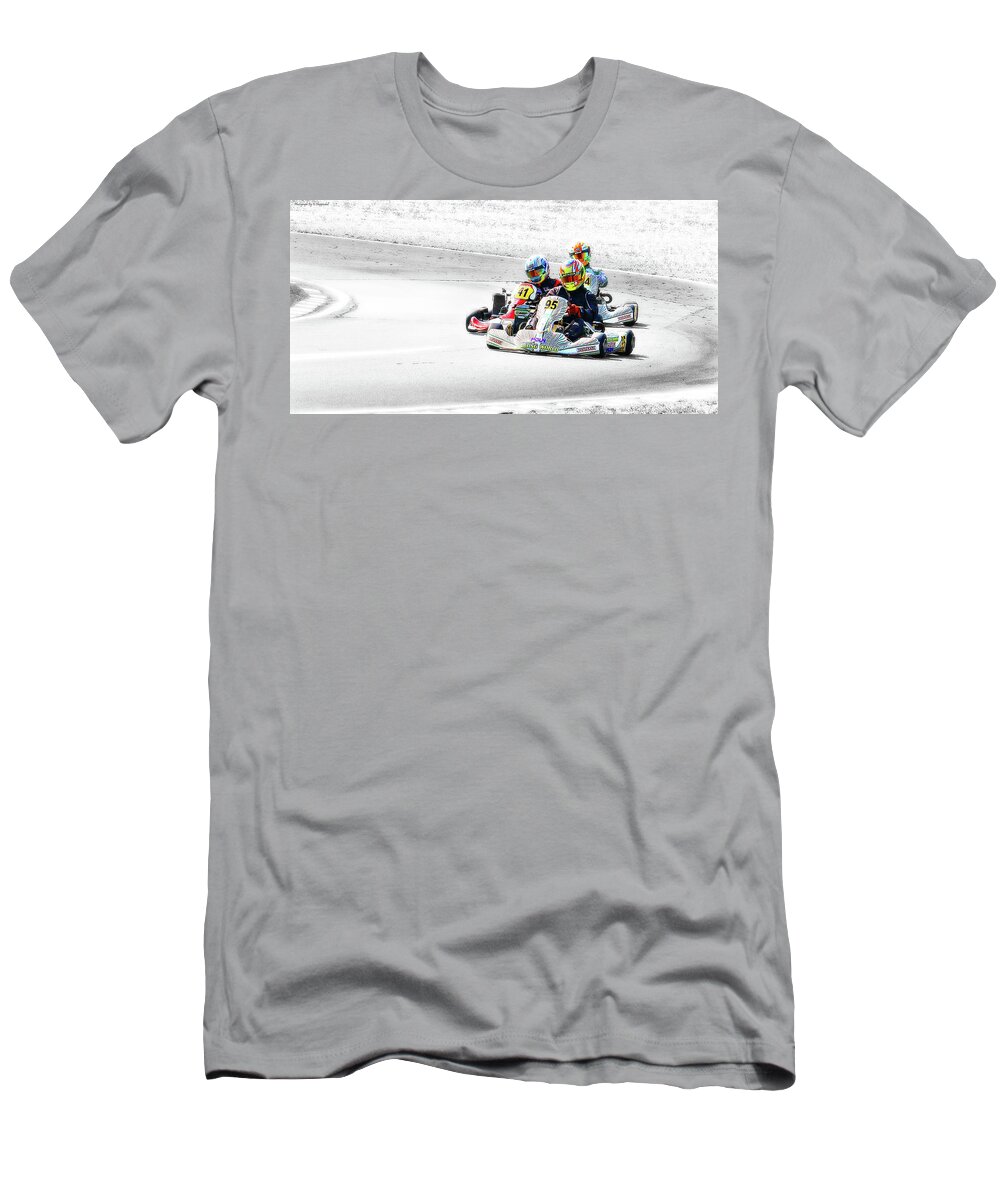 Wingham Go Karts Australia T-Shirt featuring the photograph Wingham Go Karts 04 by Kevin Chippindall