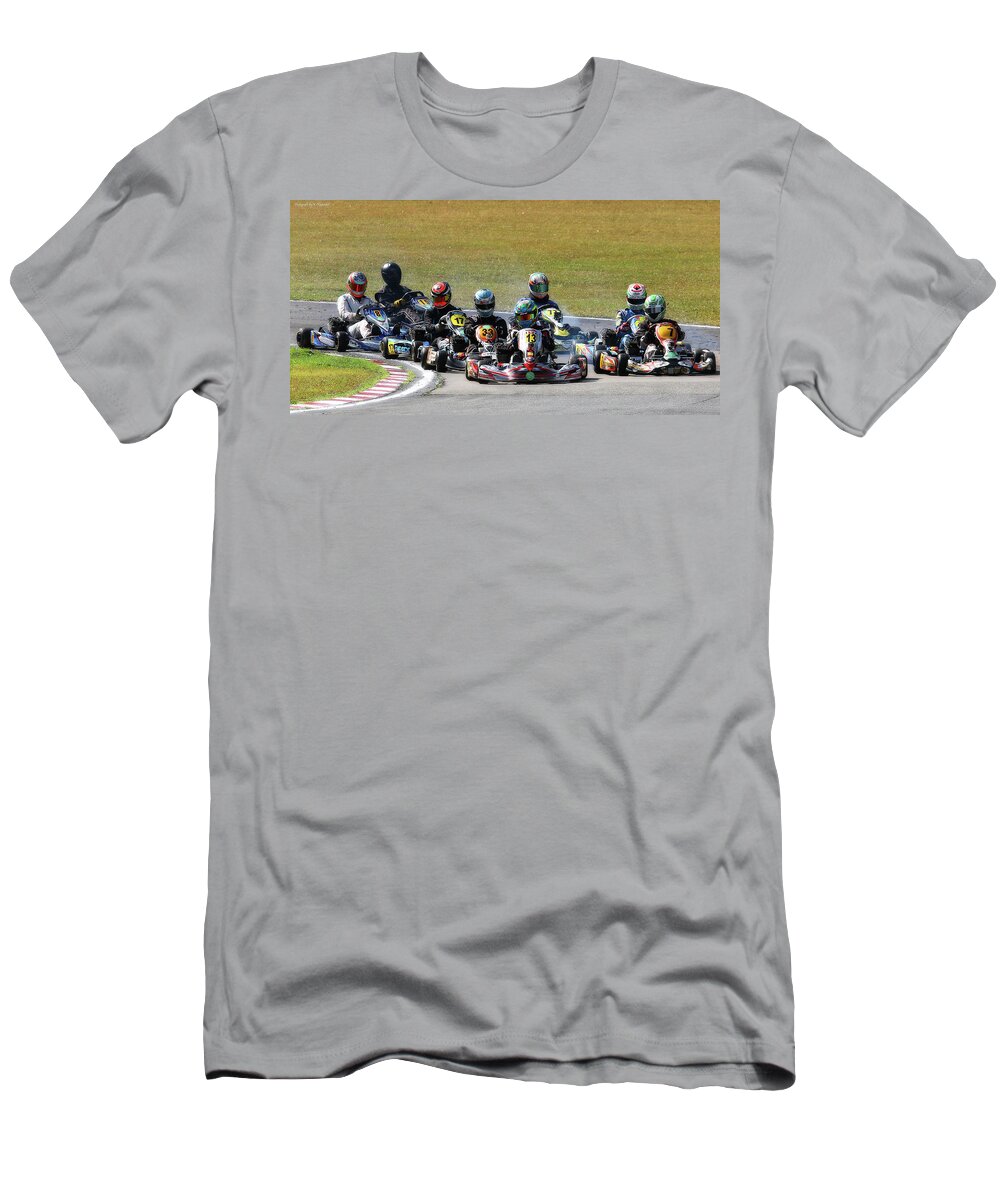 Wingham Go Karts T-Shirt featuring the photograph Wingham Go Karts 06 by Kevin Chippindall