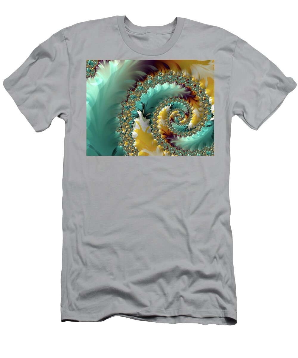 Fractal Art T-Shirt featuring the digital art Wings of the Dawn by Bonnie Bruno