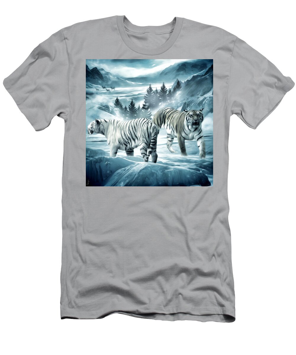 Tiger T-Shirt featuring the photograph Winter Deuces by Lourry Legarde