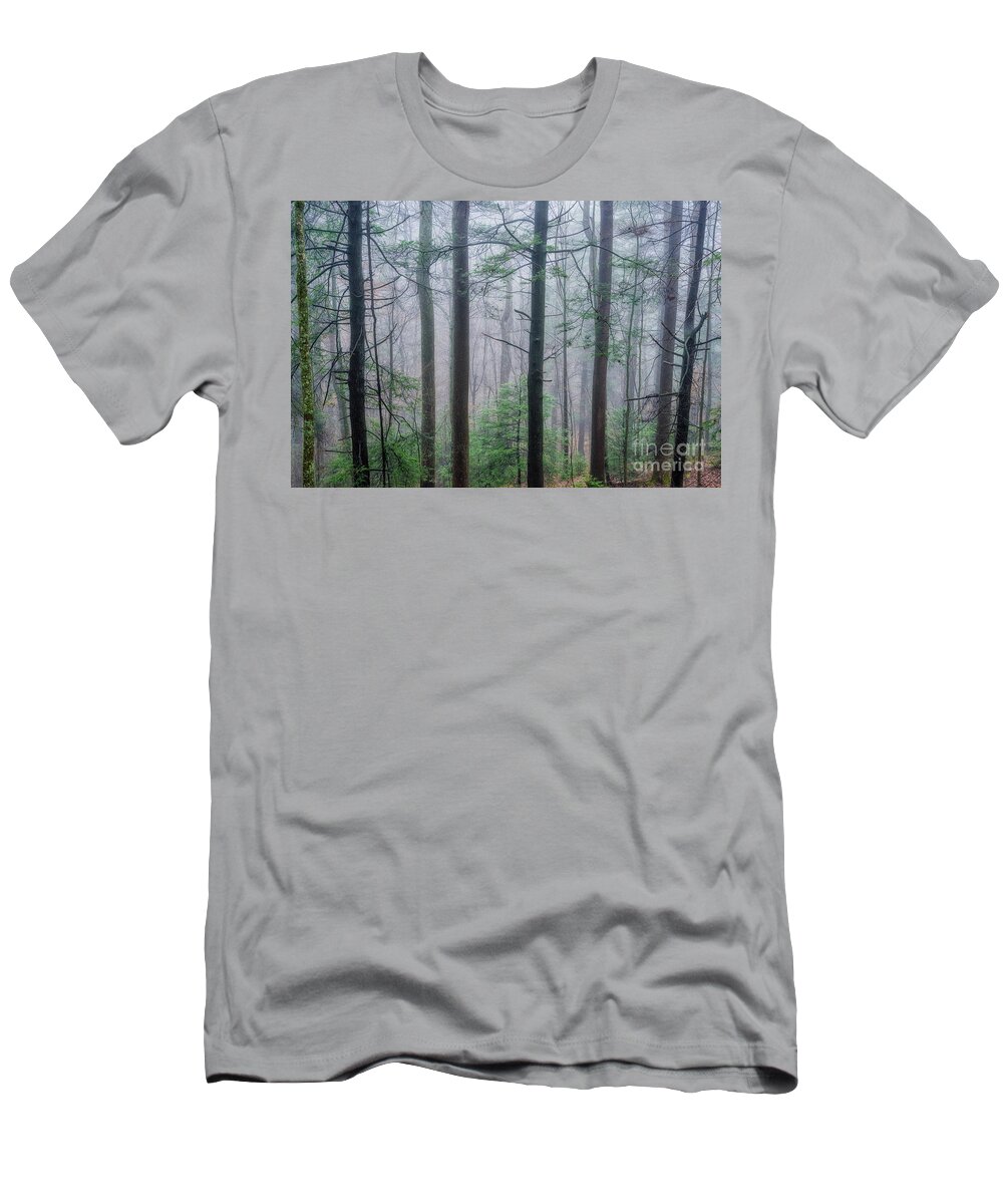 Fog T-Shirt featuring the photograph Winter Mist in the Woods by Thomas R Fletcher