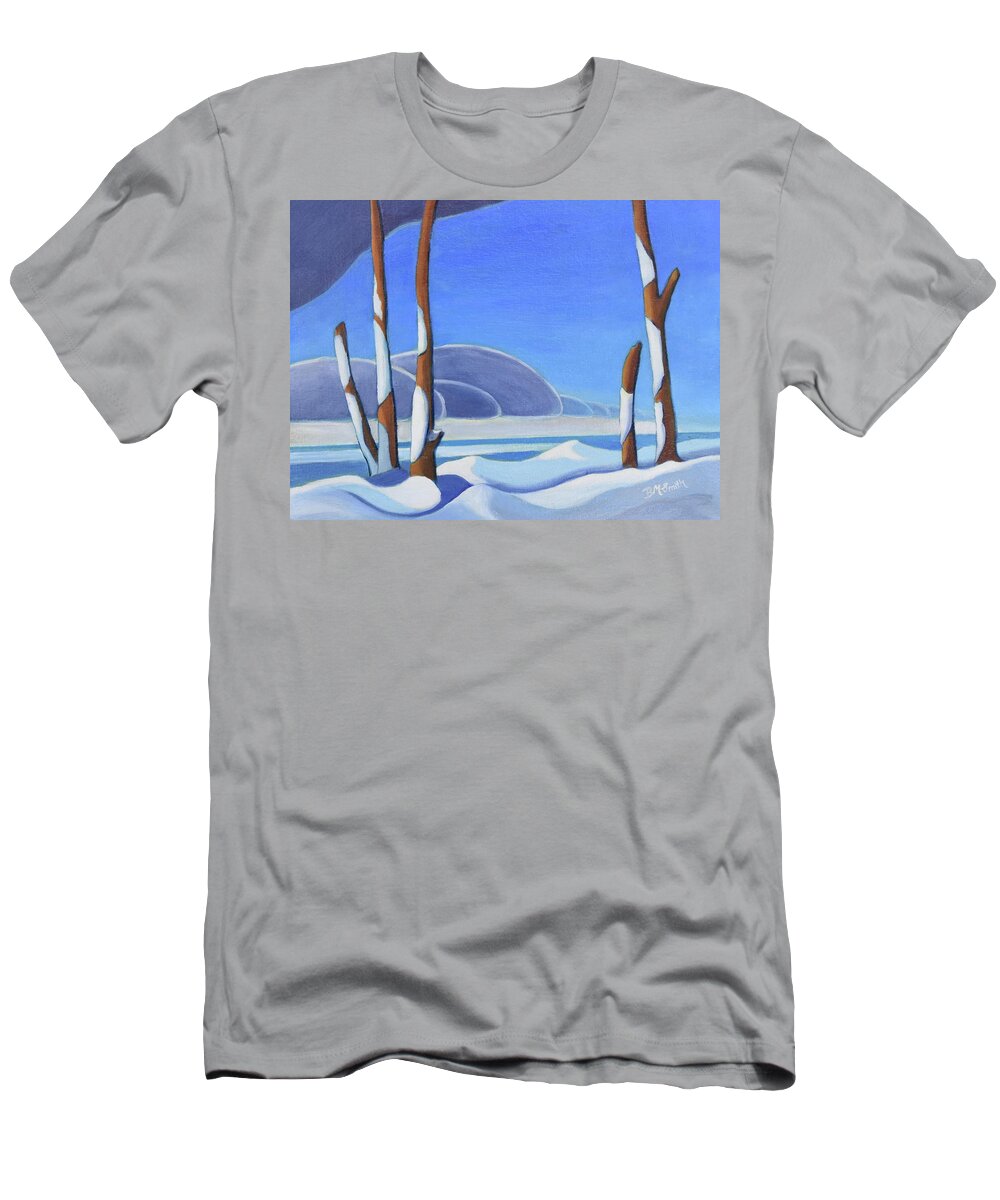 Group Of Seven T-Shirt featuring the painting Winter Solace II by Barbel Smith
