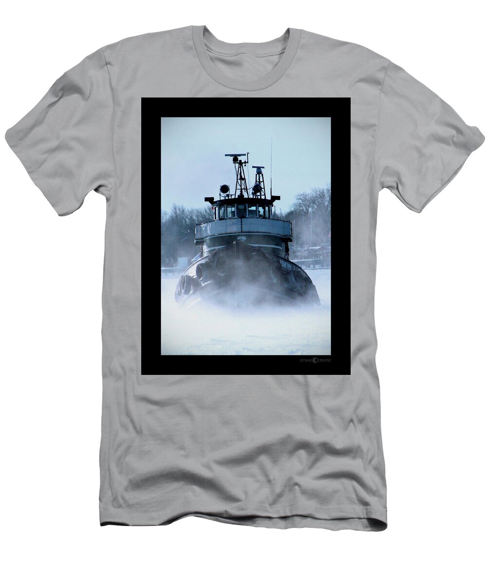 Tug T-Shirt featuring the photograph Winter Tug by Tim Nyberg