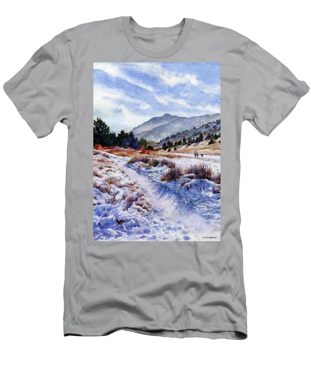 Snow Scene Painting T-Shirt featuring the painting Winter Wonderland by Anne Gifford